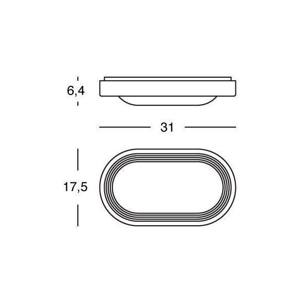 Plafoniera Grande Ovale 18w Led 4000k Sovil Orion Bianco - 99104/02