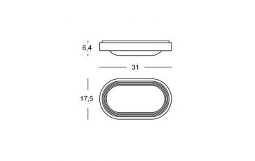 Plafoniera Grande Ovale 18w Led 4000k Sovil Orion Bianco - 99104/02