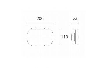 Applique Bi-emissione 5w+5w Led 3000k Sovil Pillow Grafite - 98133/16