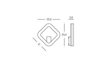 Applique Quadra 20w Led 3000k Sovil Quasar Grafite - 98778/16