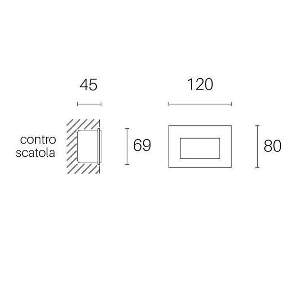 Incasso Parete Liscio 3w Led 4000k Sovil Spina Grafite - 99191/16