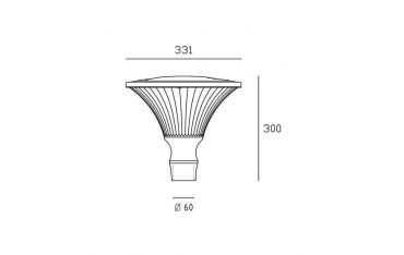 Testa-palo D.60 22w Led 4000k Sovil Soriano Tortora - 99253/39