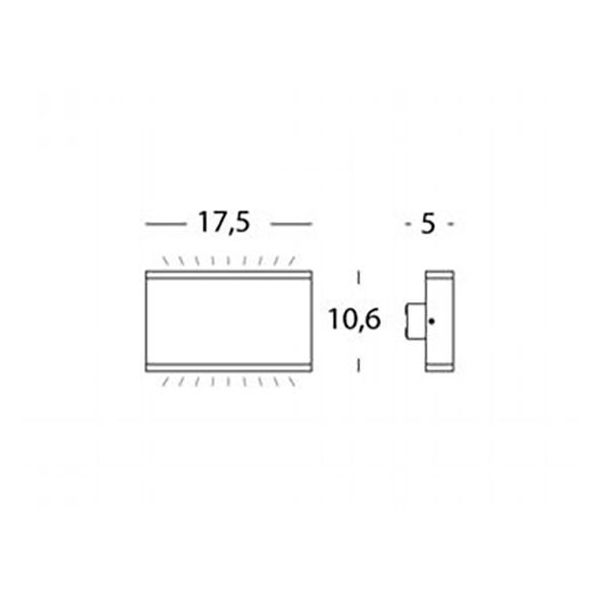 Applique Bi-emissione 7w+7w Led 4000k Sovil Wave Grafite - 99134/16