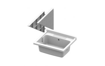 Lavatoio Da Esterno Bonussi 60x40x25 Cm - Resina Bianco Per Giardino - Foto 11