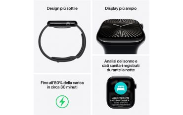 Watch Serie 10 Gps 42mm Alluminio Jet Black - Cinturino Sport Nero S/m - Apple - APP.MWWE3QL/A