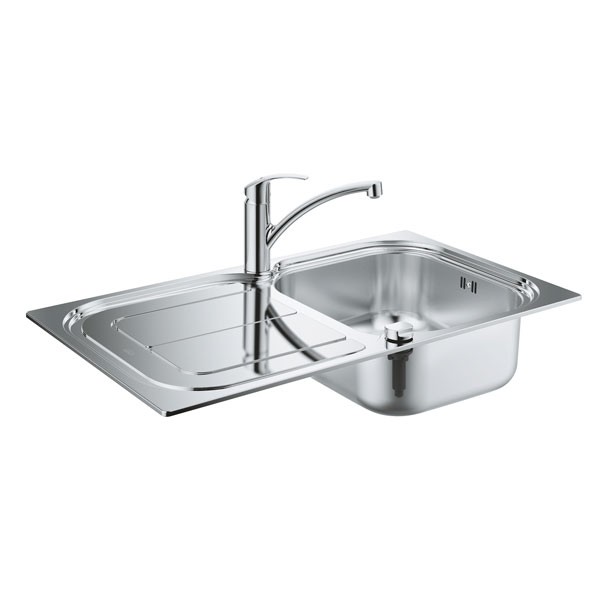 Set Lavello e Miscelatore Eurosmart Grohe Acciaio Inox - 31565SD0