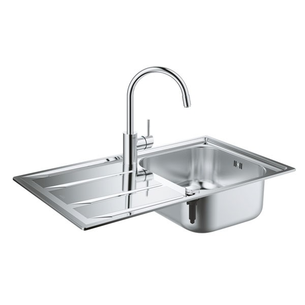 Set Lavello e Miscelatore Eurosmart Grohe Acciaio Inox - 31565SD0