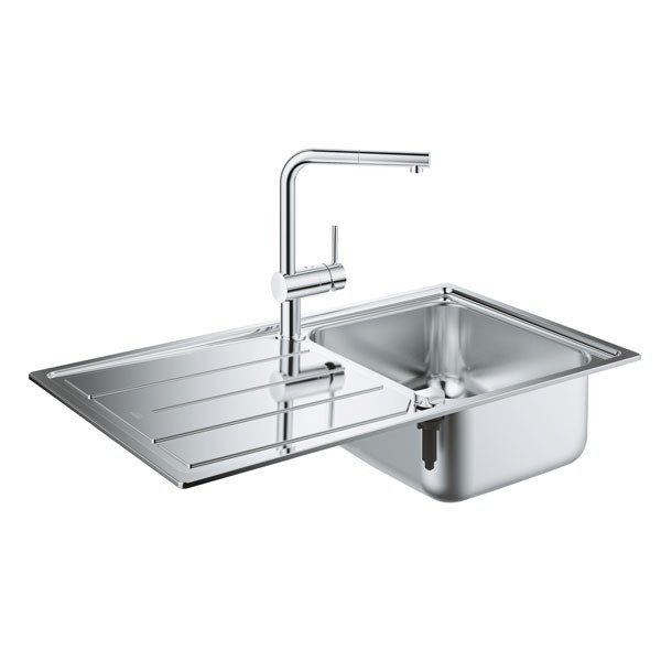 Set Lavello e Miscelatore Minta Grohe Acciaio Inox - 31573SD0