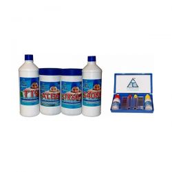 Kit Pulizia Piscina 4+1 T Cloro Disinfettante Anti Alghe Riduttore PH 4 All