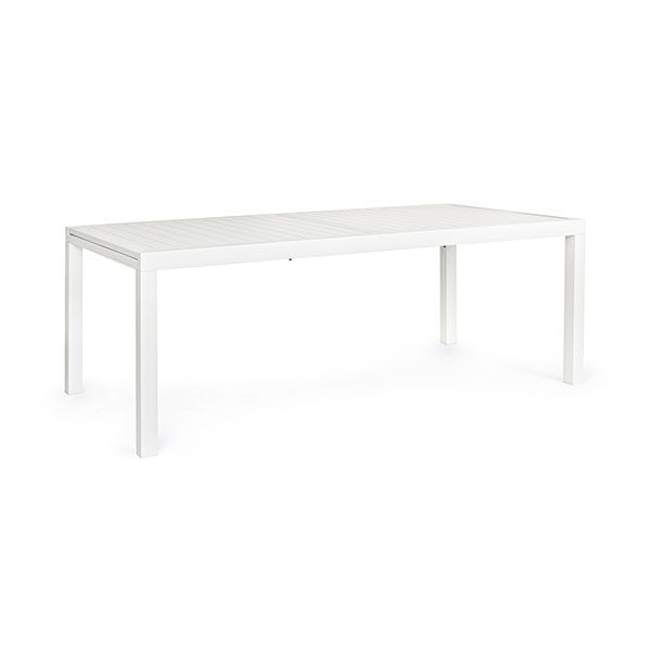 Tavolo da Giardino Rettangolare Allungabile Bizzotto Hilde 200-300X100X75CM in Alluminio Colore Bianco - 0663403