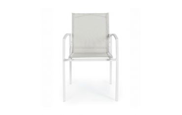 Sedia da Giardino con Braccioli Bizzotto Hilla in Alluminio Colore Bianco Cloud - 0662921